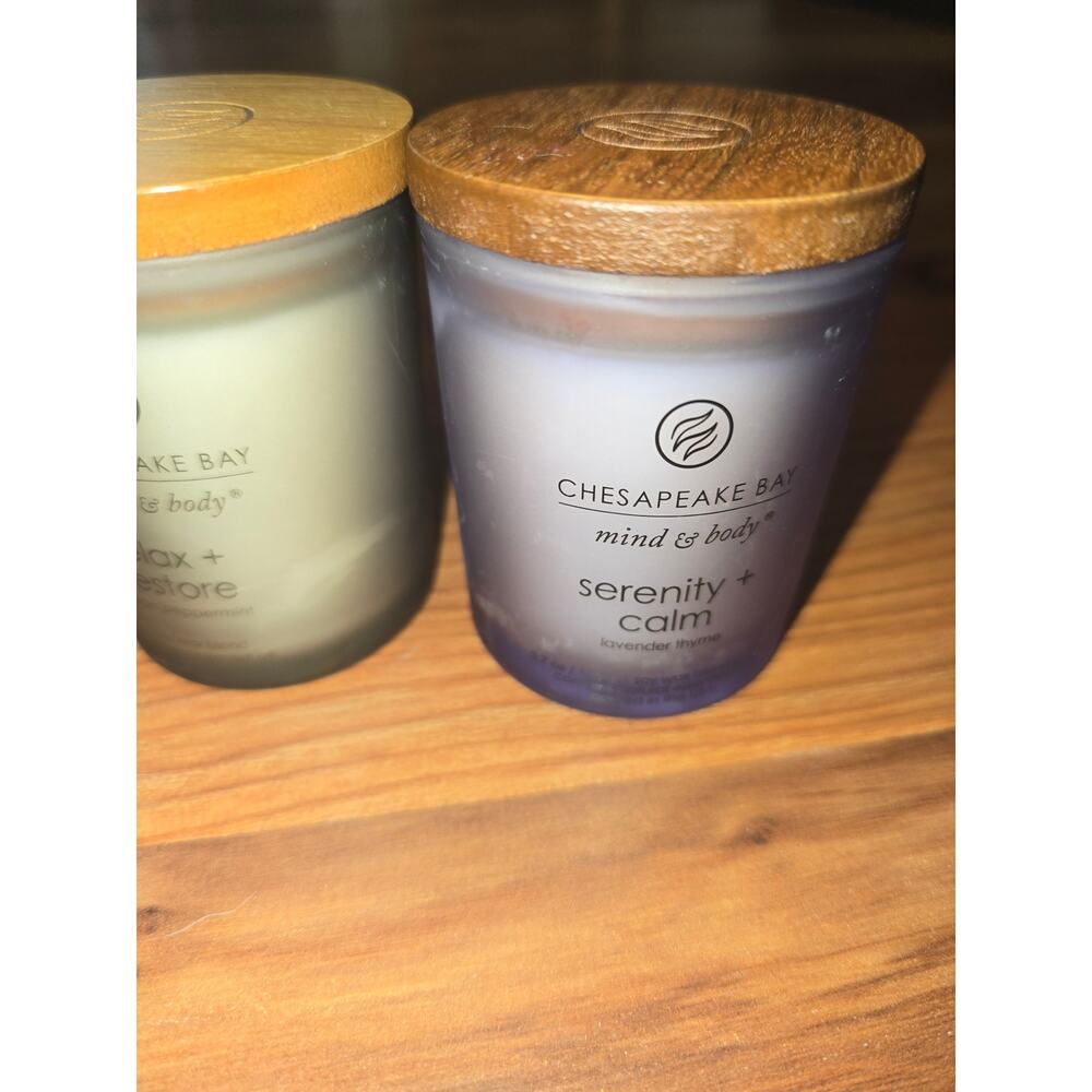 5 Chesapeake Bay Candle bundle mixed SERENITY + CALM Lavender Thyme 8.8oz & 3.7z - Picture 4 of 6